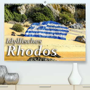Idyllisches Rhodos (Premium, hochwertiger DIN A2 Wandkalender 2023, Kunstdruck in Hochglanz) von Kuebler,  Harry
