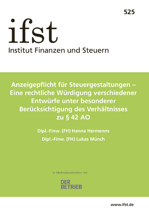 ifst-Schrift 525 von Hermenns,  Hanna, Münch,  Lukas