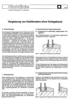 ift-Richtlinie – Verglasung von Holzfenstern ohne Vorlegeband von ift Roseneheim GmbH