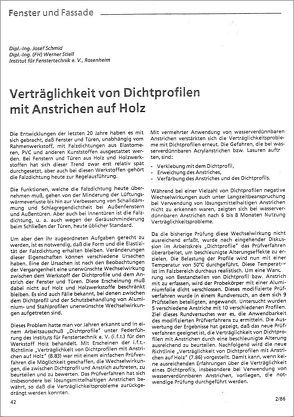 ift-Richtlinie – Verträglichkeit von Dichtprofilen mit Anstrichen auf Holz von ift Rosenheim GmbH