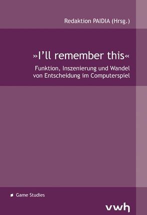 »I’ll remember this« von Redaktion PAIDIA