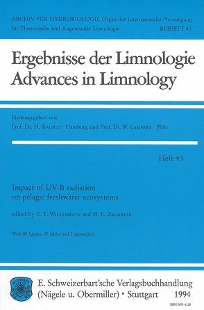 Impact of UV-B radiation on pelagic freshwater ecosystems von Williamson,  Craig E, Zagarese,  Horatio E