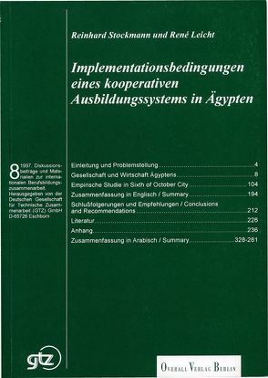 Implementationsbedingungen eines kooperativen Ausbildungssystems in Ägypten von Bode,  Rudolf, El Sayed,  Ali Ahmed, Kohlmann,  Uwe, Krapp,  Stefanie, Kreuter,  Frauke, Leicht,  René, Stockmann,  Reinhard