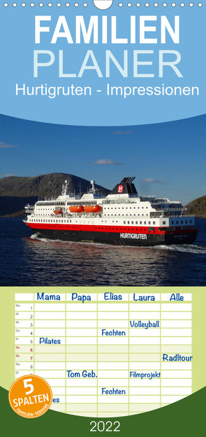 Familienplaner Impressionen von Norwegen entlang der Hurtigruten (Wandkalender 2022 , 21 cm x 45 cm, hoch) von kattobello