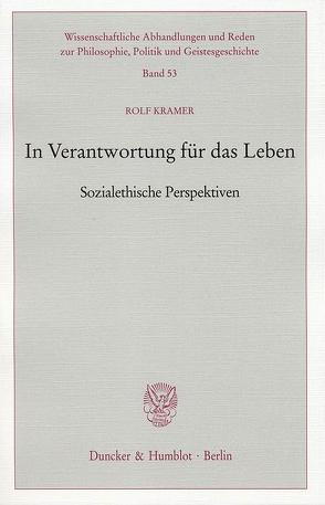 In Verantwortung für das Leben. von Kramer,  Rolf