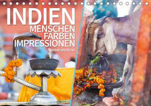 INDIEN Menschen Farben Impressionen (Tischkalender 2021 DIN A5 quer) von Maertens,  Bernd