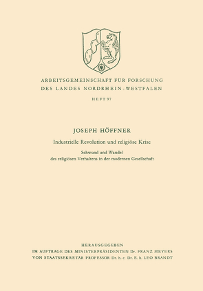 Industrielle Revolution und religiöse Krise von Höffner,  Joseph