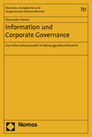 Information und Corporate Governance von Henne,  Alexander