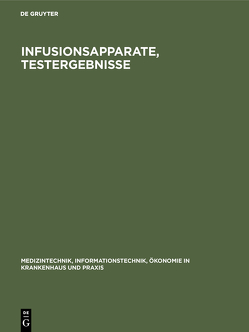 Infusionsapparate, Testergebnisse von Becker,  Franz Ferdinand, Kurth,  Hans-Helmut, Miksicek,  Alexander, Wolf,  Manfred