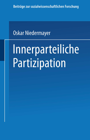 Innerparteiliche Partizipation von Niedermayer,  Oskar