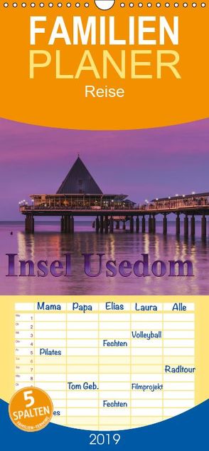 Insel Usedom – Familienplaner hoch (Wandkalender 2019 , 21 cm x 45 cm, hoch) von Kirsch,  Gunter