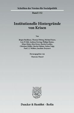 Institutionelle Hintergründe von Krisen. von Theurl,  Theresia