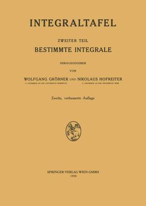 Integraltafel von Gröbner,  Wolfgang, Hofreiter,  Nikolaus