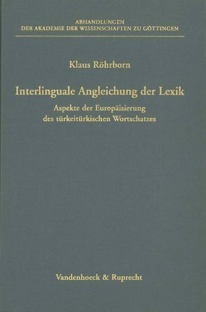 Interlinguale Angleichung der Lexik von Röhrborn,  Klaus