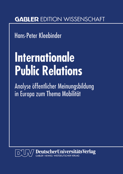 Internationale Public Relations von Kleebinder,  Hans-Peter