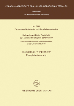 Internationaler Vergleich der Energiebesteuerung von Perdelwitz,  Dieter