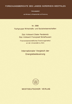 Internationaler Vergleich der Energiebesteuerung von Perdelwitz,  Dieter