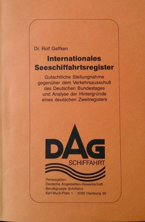 Internationales Seeschiffahrtsregister von DAG-Bundesvorstand, Geffken,  Dr. Rolf