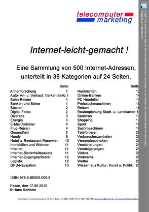 Internet-leicht-gemacht von Rehbein,  Hans