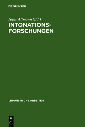 Intonationsforschungen von Altmann,  Hans