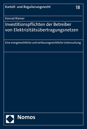 Investitionspflichten der Betreiber von Elektrizitätsübertragungsnetzen von Riemer,  Konrad