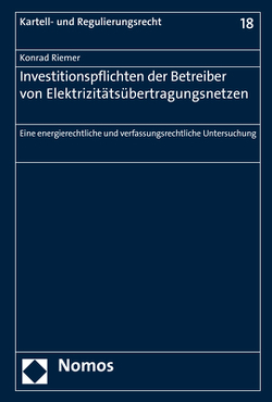 Investitionspflichten der Betreiber von Elektrizitätsübertragungsnetzen von Riemer,  Konrad