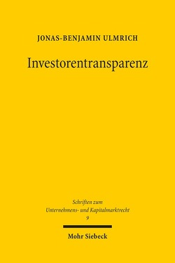 Investorentransparenz von Ulmrich,  Jonas-Benjamin