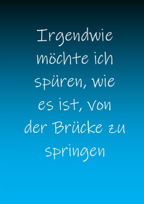 Irgendwie / Irgendwie möchte ich spüren, wie es ist, von der Brücke zu springen von Amyntorides,  Phönix