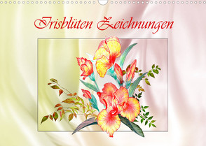 Irisblüten Zeichnungen (Wandkalender 2023 DIN A3 quer) von Djeric,  Dusanka