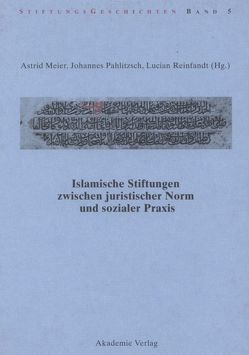 Islamische Stiftungen zwischen juristischer Norm und sozialer Praxis von Meier,  Astrid, Pahlitzsch,  Johannes, Reinfandt,  Lucian