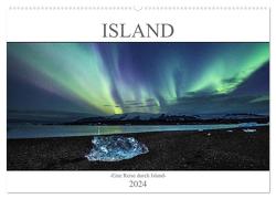 Island -Eine Reise durch Island- (Wandkalender 2024 DIN A2 quer), CALVENDO Monatskalender von Spellerberg,  Peter