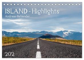 Island Highlights (Tischkalender 2024 DIN A5 quer), CALVENDO Monatskalender von Sahlender,  Andreas