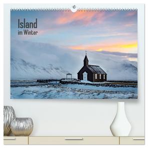 Island im Winter (hochwertiger Premium Wandkalender 2024 DIN A2 quer), Kunstdruck in Hochglanz von Wrobel,  Nick