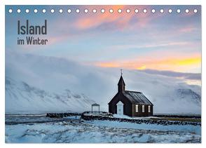 Island im Winter (Tischkalender 2024 DIN A5 quer), CALVENDO Monatskalender von Wrobel,  Nick