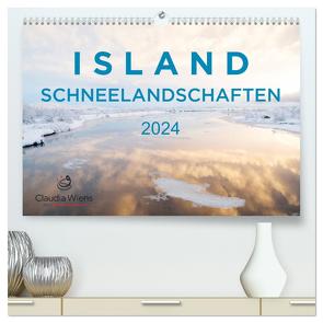 ISLAND – Schneelandschaften (hochwertiger Premium Wandkalender 2024 DIN A2 quer), Kunstdruck in Hochglanz von Wiens,  Claudia