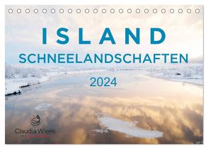 ISLAND – Schneelandschaften (Tischkalender 2024 DIN A5 quer), CALVENDO Monatskalender von Wiens,  Claudia