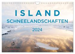 ISLAND – Schneelandschaften (Wandkalender 2024 DIN A4 quer), CALVENDO Monatskalender von Wiens,  Claudia