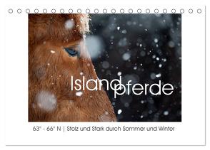 Islandpferde – Stolz und Stark durch Sommer und Winter (Tischkalender 2024 DIN A5 quer), CALVENDO Monatskalender von van der Wiel,  Irma