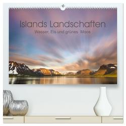 Islands Landschaften – Wasser, Eis und grünes Moos (hochwertiger Premium Wandkalender 2024 DIN A2 quer), Kunstdruck in Hochglanz von Hartung,  Salke