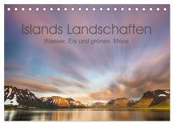 Islands Landschaften – Wasser, Eis und grünes Moos (Tischkalender 2024 DIN A5 quer), CALVENDO Monatskalender von Hartung,  Salke