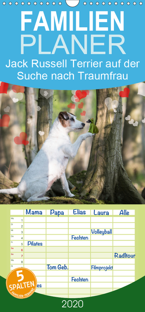 Jack Russell Terrier auf Suche nach der Traumfrau – Familienplaner hoch (Wandkalender 2020 , 21 cm x 45 cm, hoch) von S. + J. Schröder,  AWS, Schroeder,  Susanne, Werbeagentur