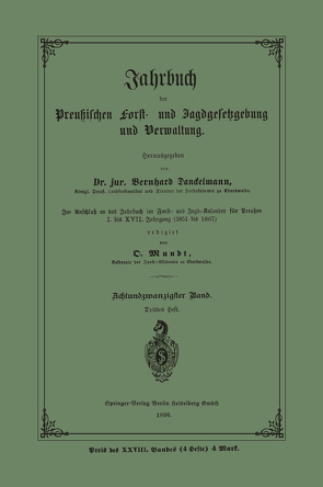 Jahrbuch der Preußischen Forst- und Jagdgesetzgebung und Verwaltung von Danckelmann,  Bernhard