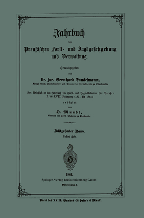 Jahrbuch der Preußischen Forst- und Jagdgesetzgebung und Verwaltung von Mundt,  O.