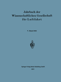 Jahrbuch der Wissenschaftlichen Gesellschaft für Luftfahrt von Wissenschaftliche Gesellschaft für Luftfahrt