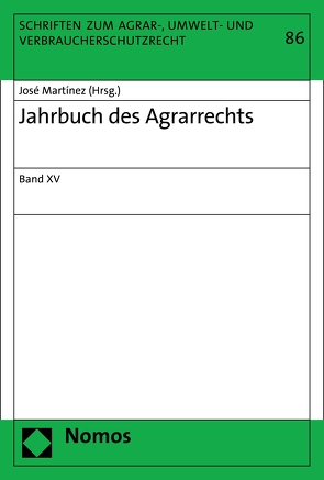 Jahrbuch des Agrarrechts von Martinez,  José