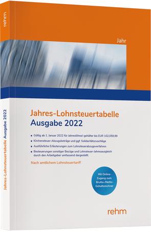 Jahres-Lohnsteuertabelle 2022