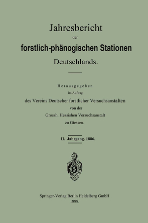 Jahresbericht der forstlich-phänologischen Stationen Deutschlands von Vereins deutscher forstlicher Versuchsanstalten