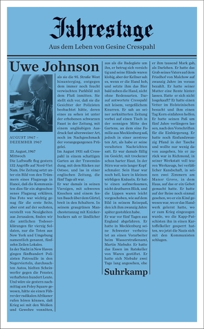 Jahrestage 1 von Johnson,  Uwe