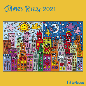 James Rizzi 2021 – Wand-Kalender – Broschüren-Kalender – 30×30 – 30×60 geöffnet – Kunst-Kalender von Rizzi,  James