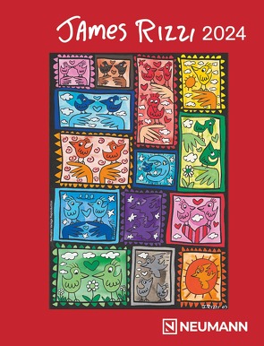 James Rizzi 2024 – Diary – Buchkalender – Taschenkalender – Kunstkalender – 16,5×21,6 von Rizzi,  James